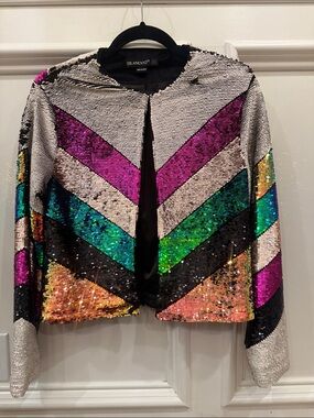 Blank NYC Multicolor Sequin Chevron jacket - size small